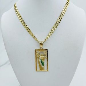14k gold pendant Saint Jude Necklace 
Dije Cadena oro de 14 kilates San …